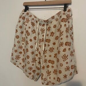 Alex Crane Linen Floral Shorts L beach vacation casual preppy resortwear